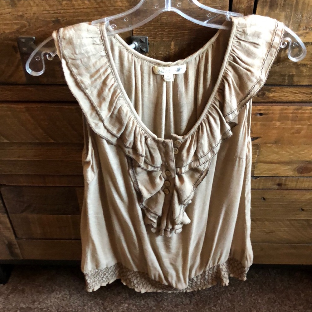 Button front tank top style blouse